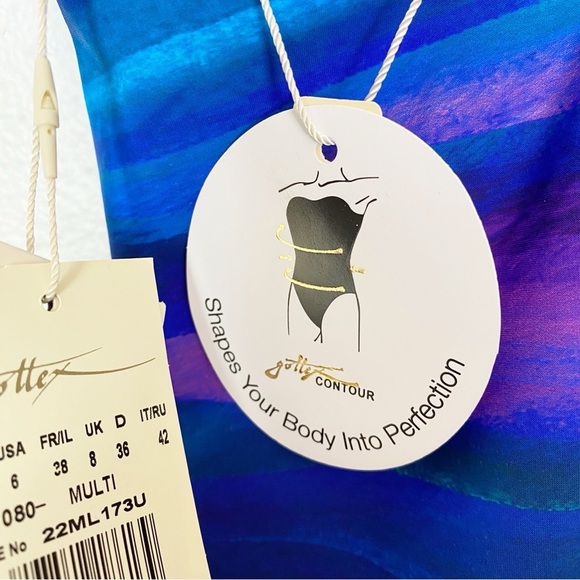 Gottex Midnight Light Square Neck One Piece Swimsuit Multi Color - Picture 7 of 7